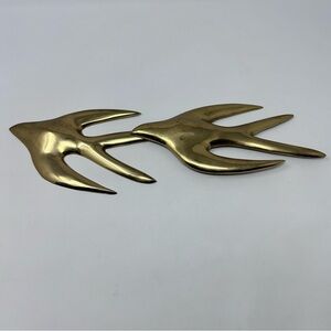 Vintage Flying Birds Wall Hanging Gold Color Mid Century Retro Decor